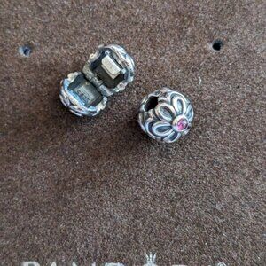 2 Pandora Zinnia with Amethyst clips